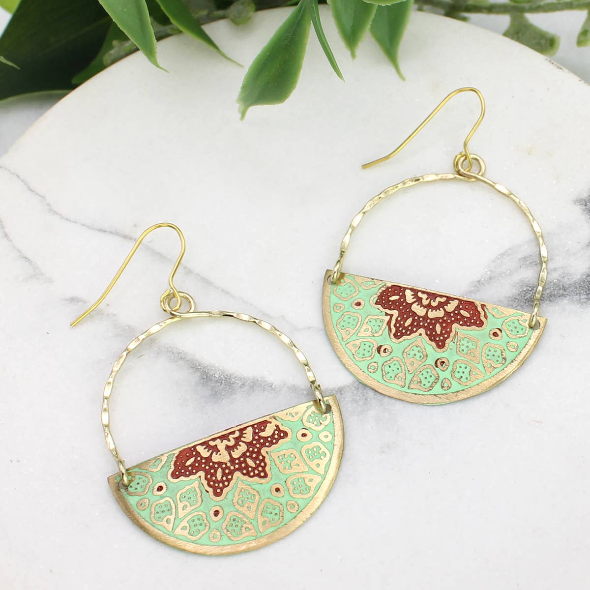 Gold Half Circle Earrings